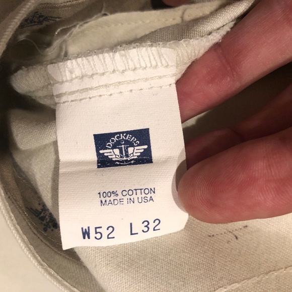 3/$32 DOCKERS Lt Khaki Classic Fit  4 Pocket Casual Dress Pants Big/Tall 52/32 - Picture 11 of 12